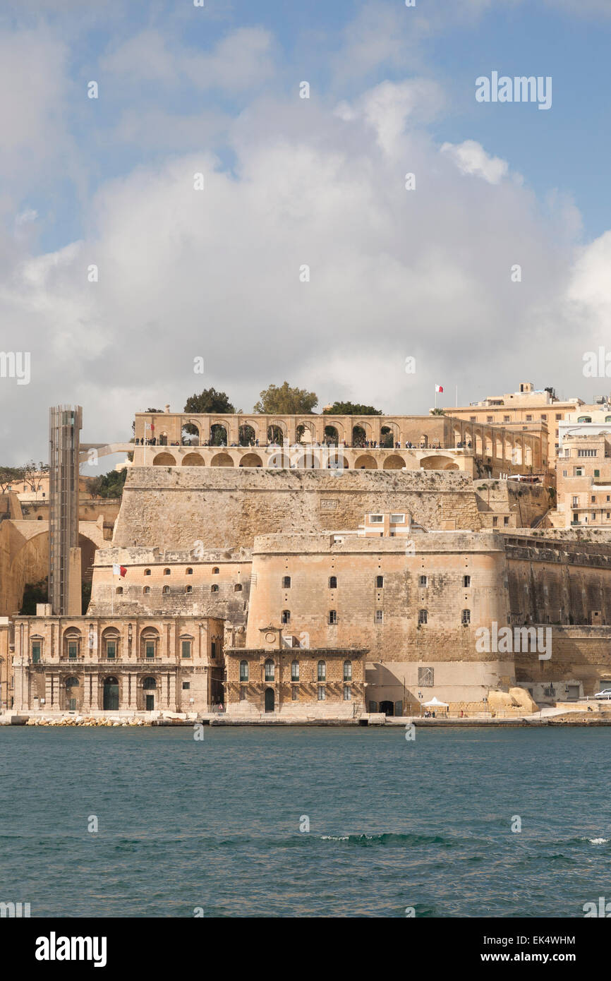 Vue de La Valette, Malte, voyage Grand Harbour Banque D'Images