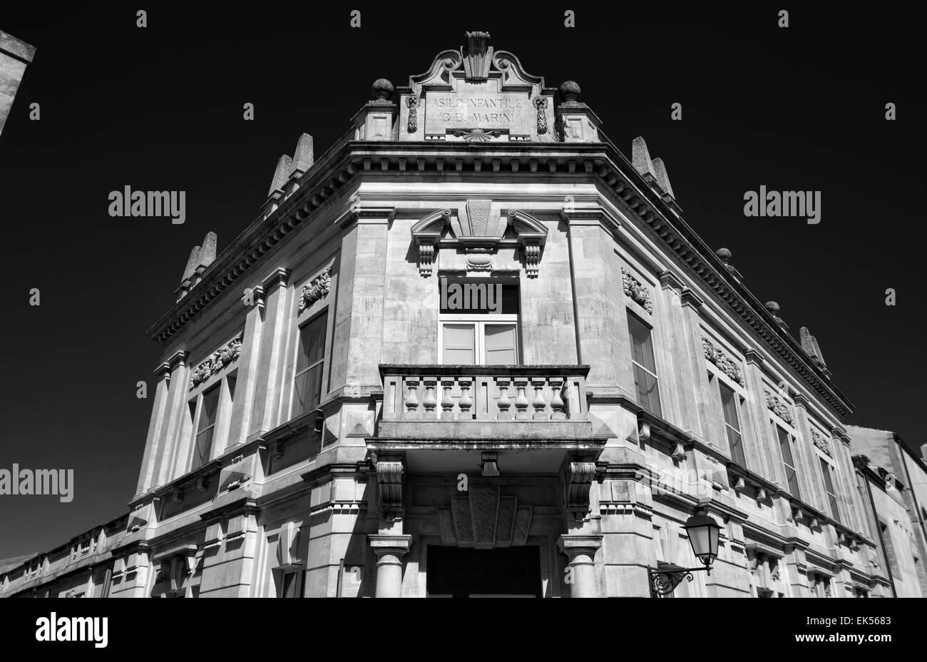 Italie, Sicile, Ragusa Ibla, bâtiment baroque (maternelle) Banque D'Images