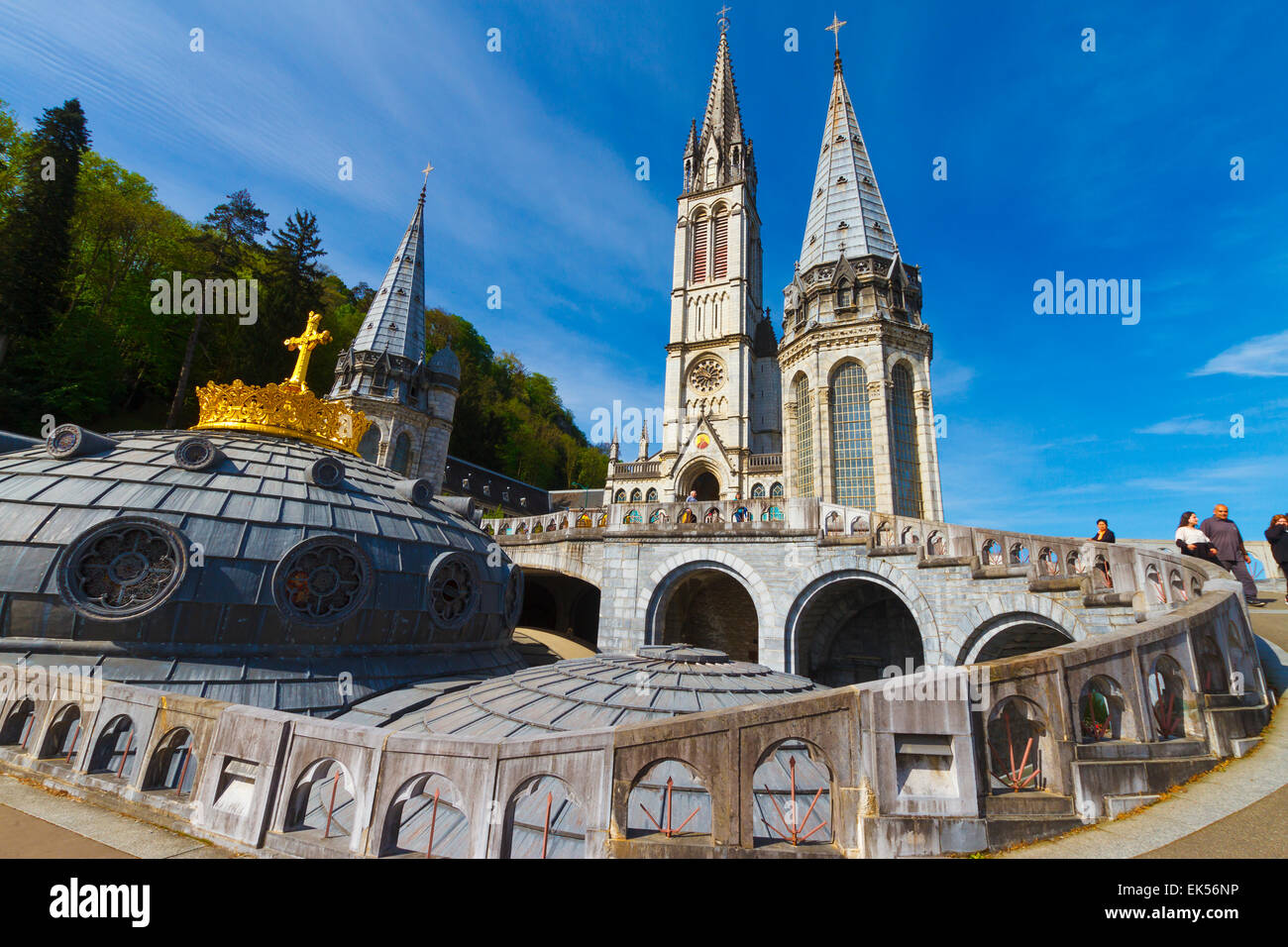 Basilique du Rosaire. La ville de Lourdes. Département des Hautes-Pyrénées, région Midi-Pyrénées, France, Europe. Banque D'Images