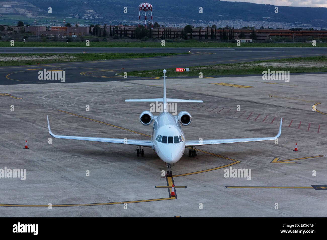 L'Italie, la Sicile, l'aéroport Comiso (Ragusa), executive jet Banque D'Images