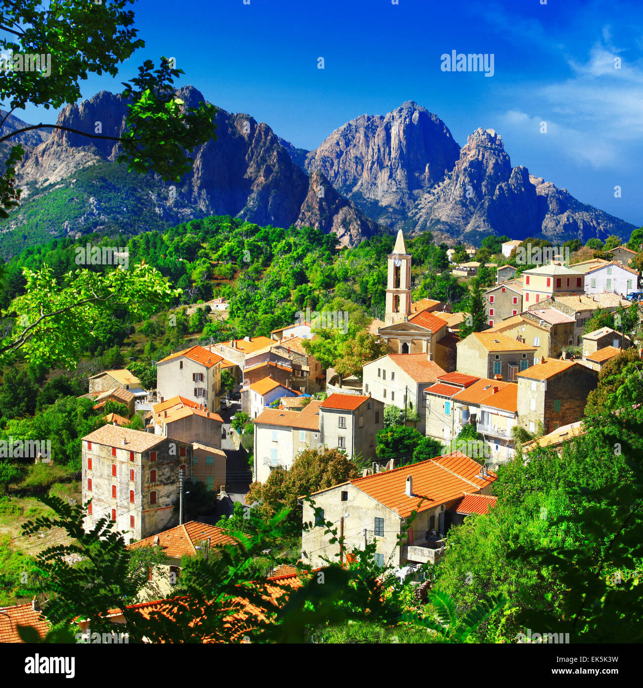 Evisa,magnifique village impressionnant en Corse,France Banque D'Images