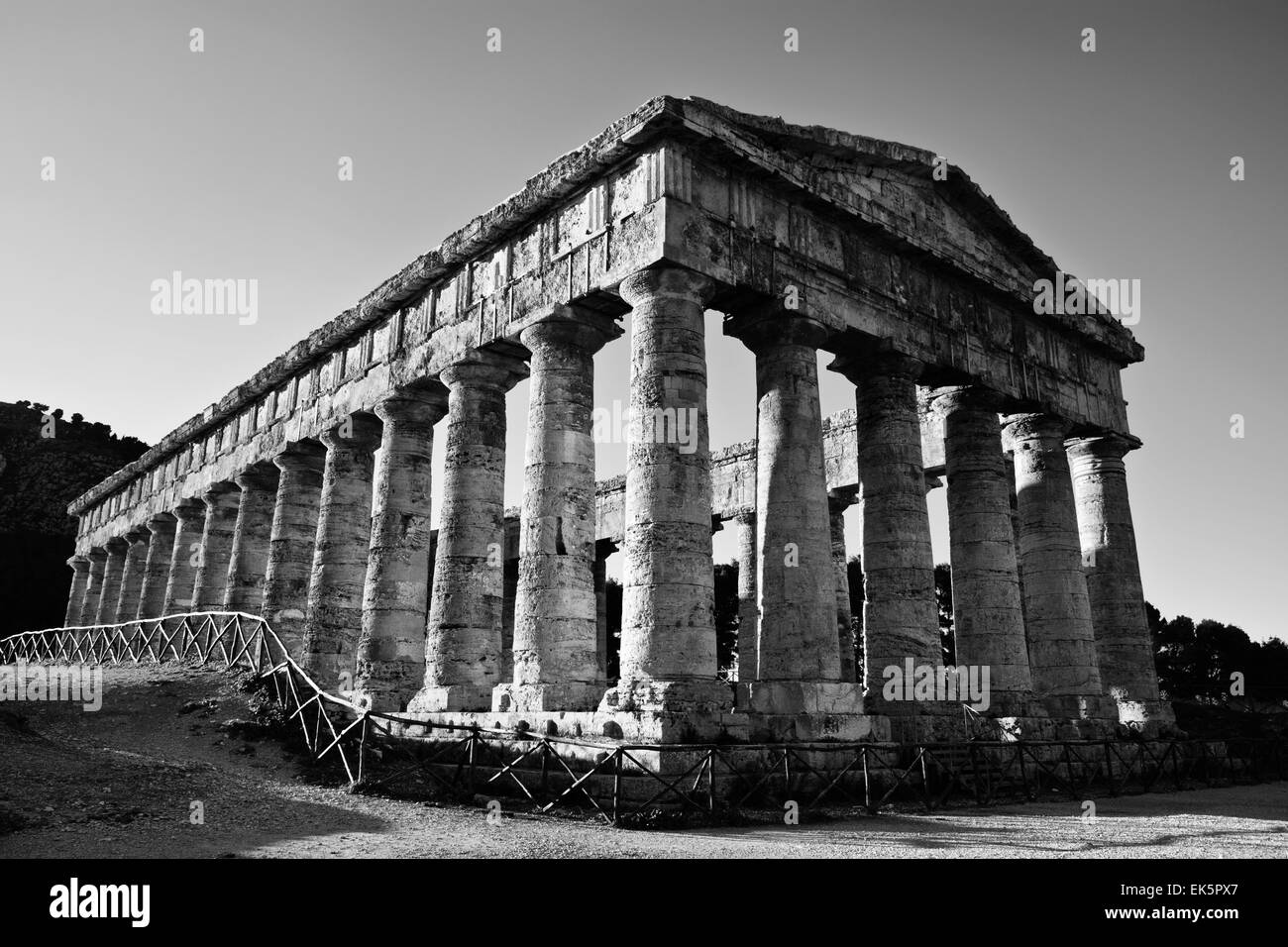 Italie, Sicile, Segesta, Temple Grec Banque D'Images