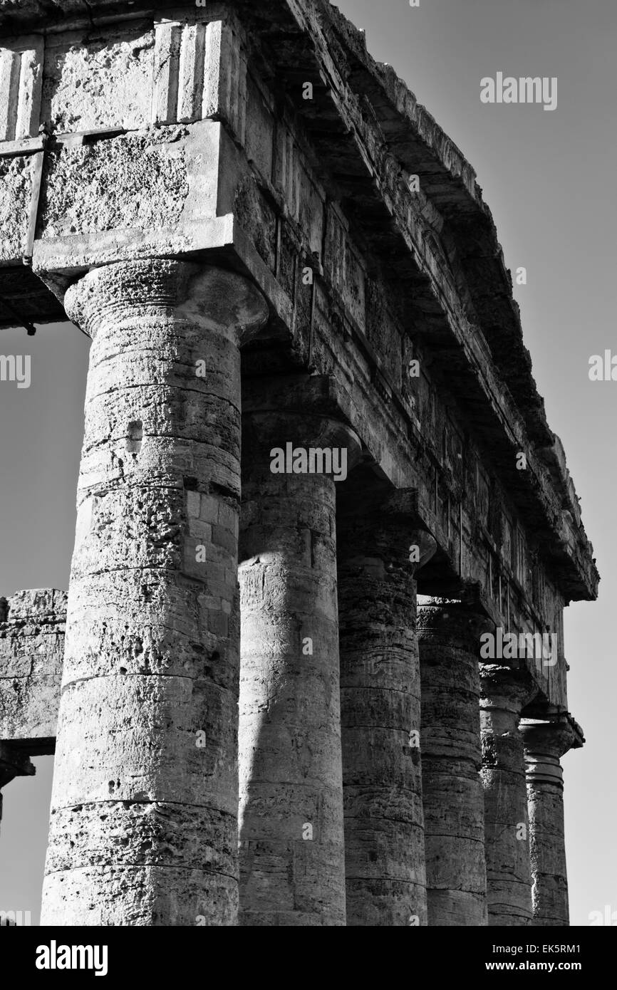 Italie, Sicile, Segesta, Temple Grec Banque D'Images