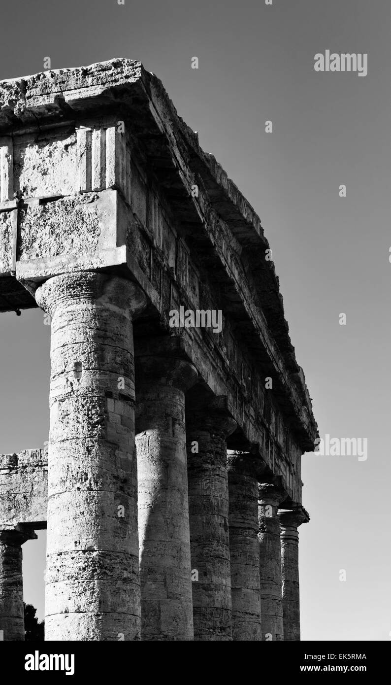 Italie, Sicile, Segesta, Temple Grec Banque D'Images