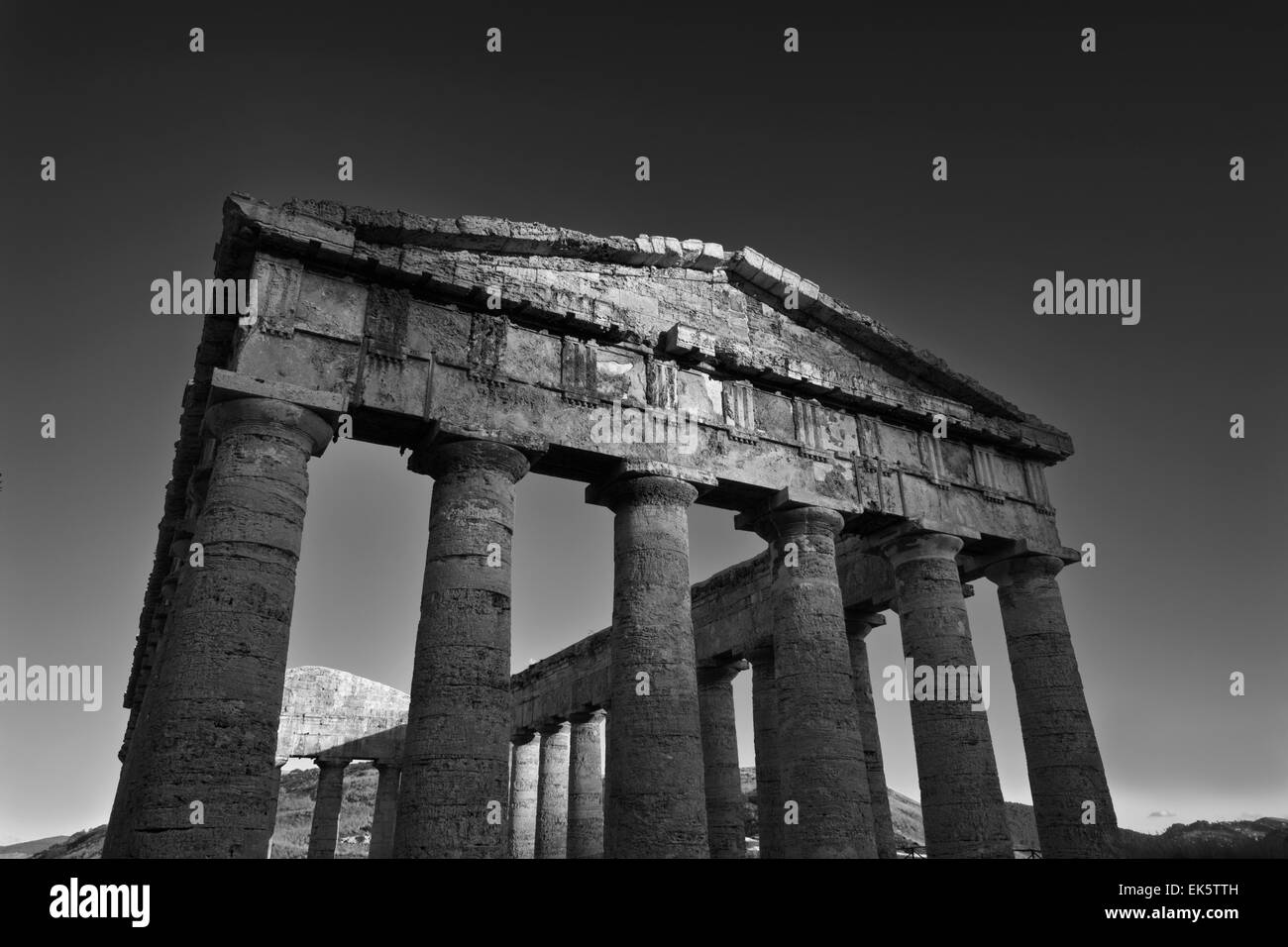 Italie, Sicile, Segesta, Temple Grec Banque D'Images