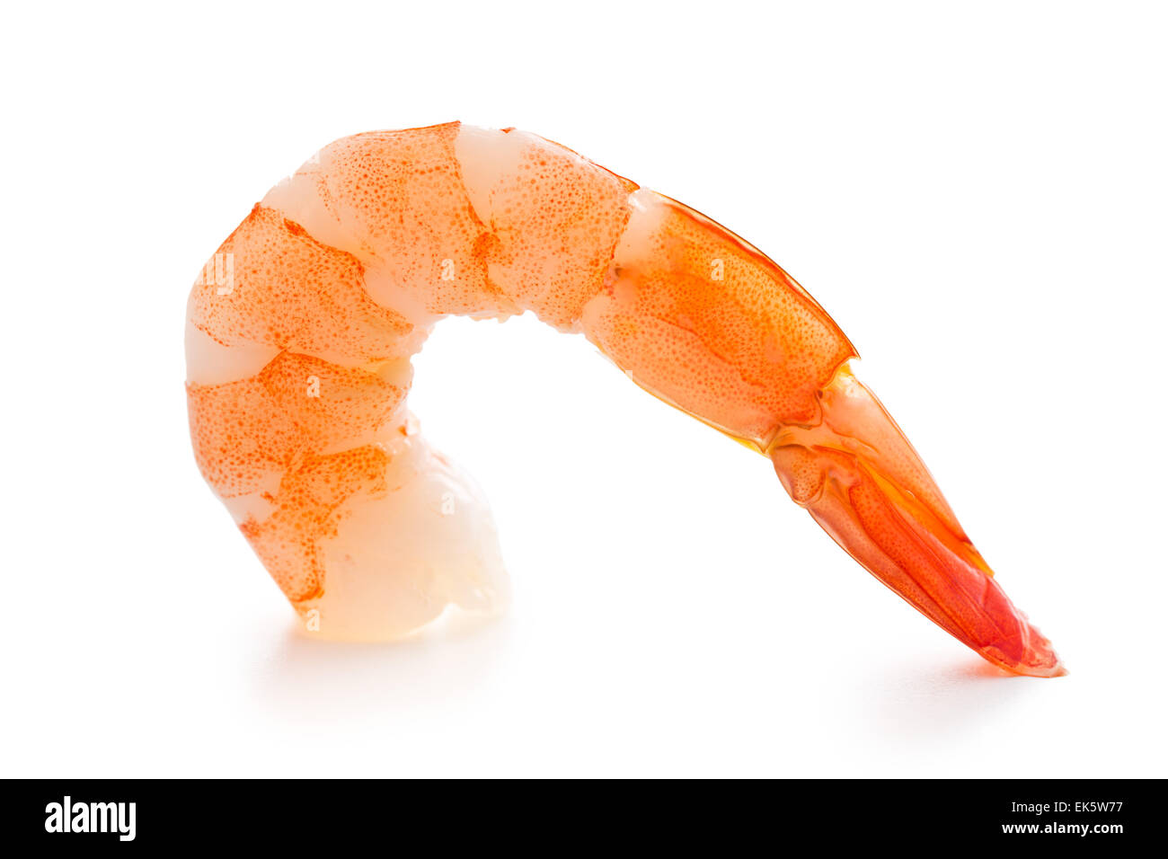 Crevettes savoureuses sur fond blanc Banque D'Images