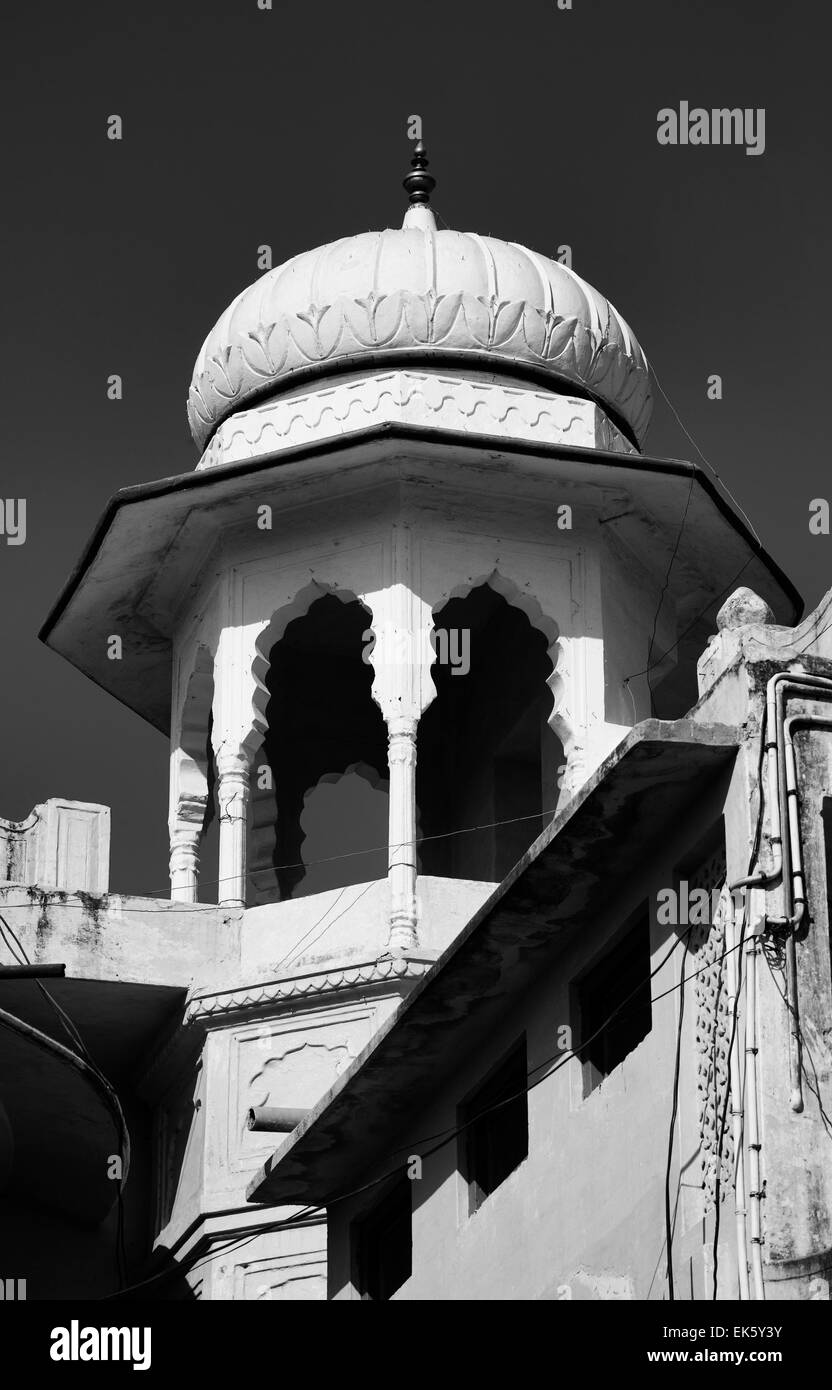 L'Inde, Rajasthan, Pushkar, ancienne maison privée Banque D'Images