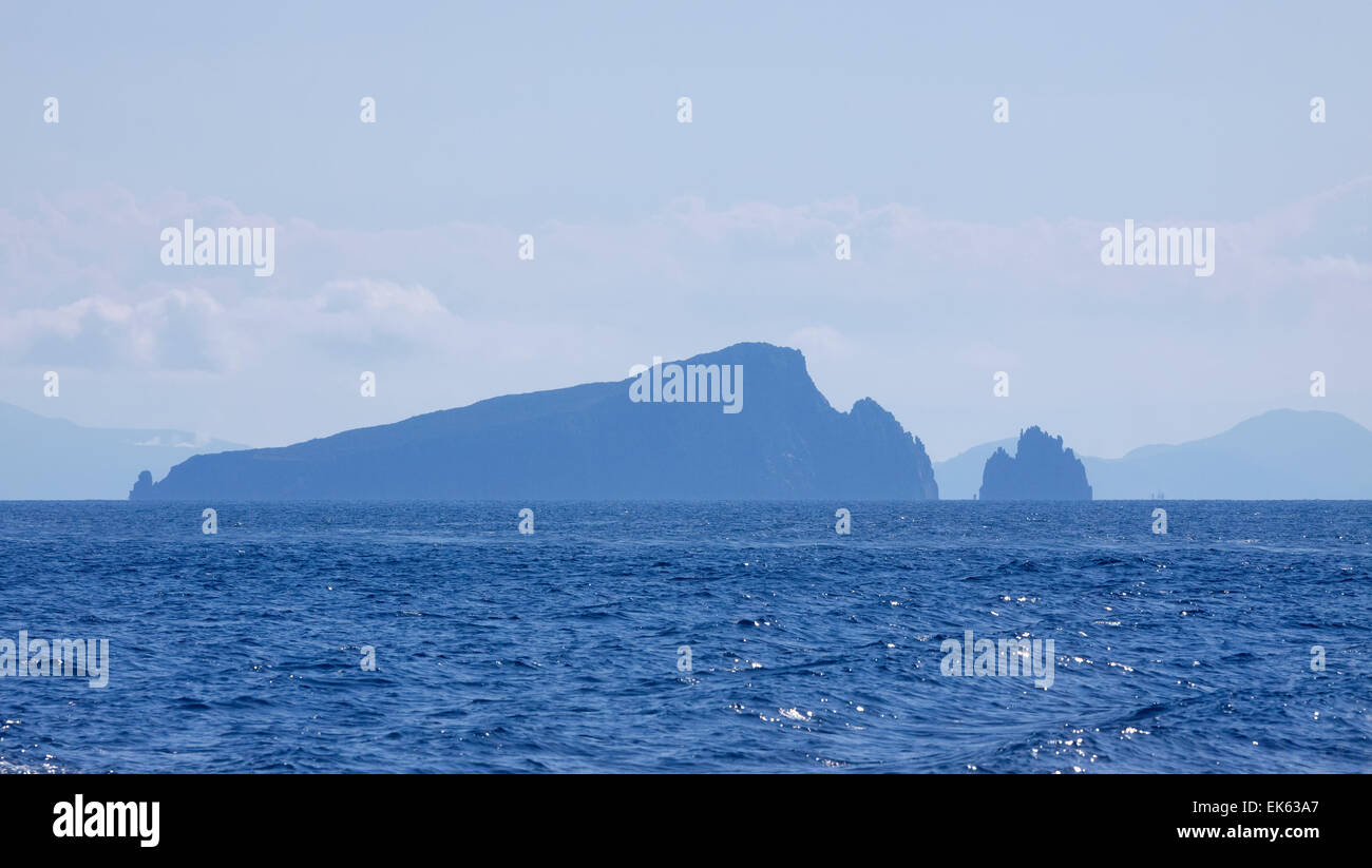 Italie, Sicile, Îles Éoliennes, vue panoramique de la mer Banque D'Images