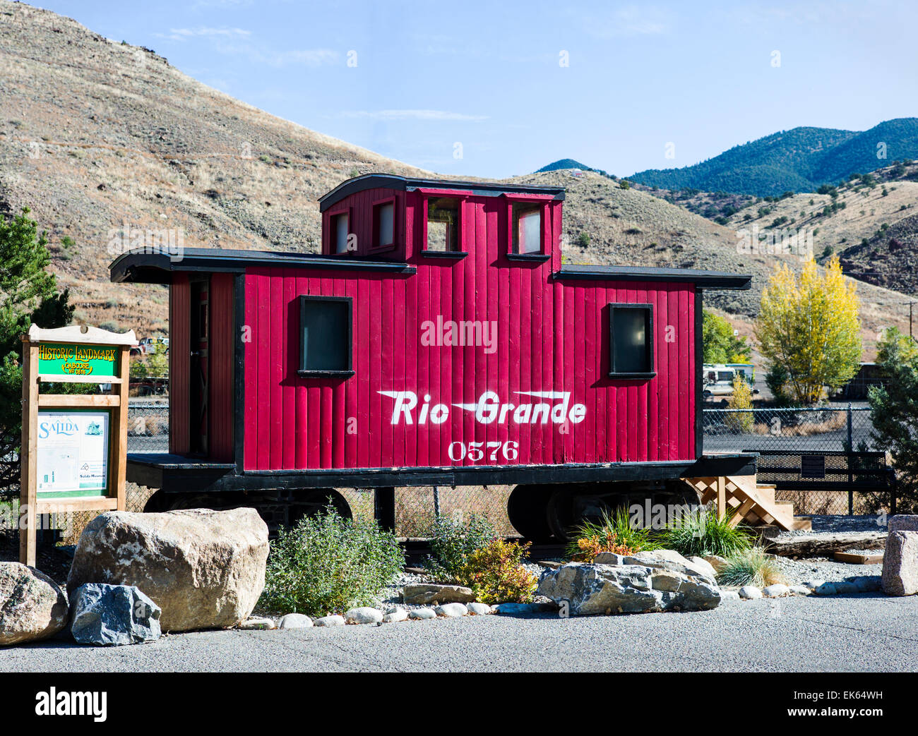 Fourgon d'origine restaurés # 0576, vers 1886, construit par Denver & Rio Grande Western Railway. Banque D'Images