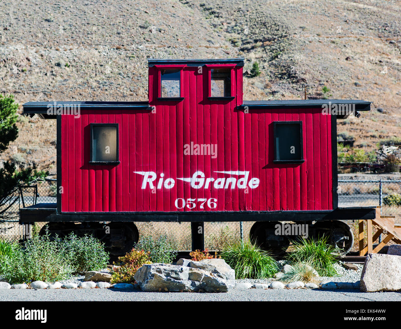 Fourgon d'origine restaurés # 0576, vers 1886, construit par Denver & Rio Grande Western Railway. Banque D'Images