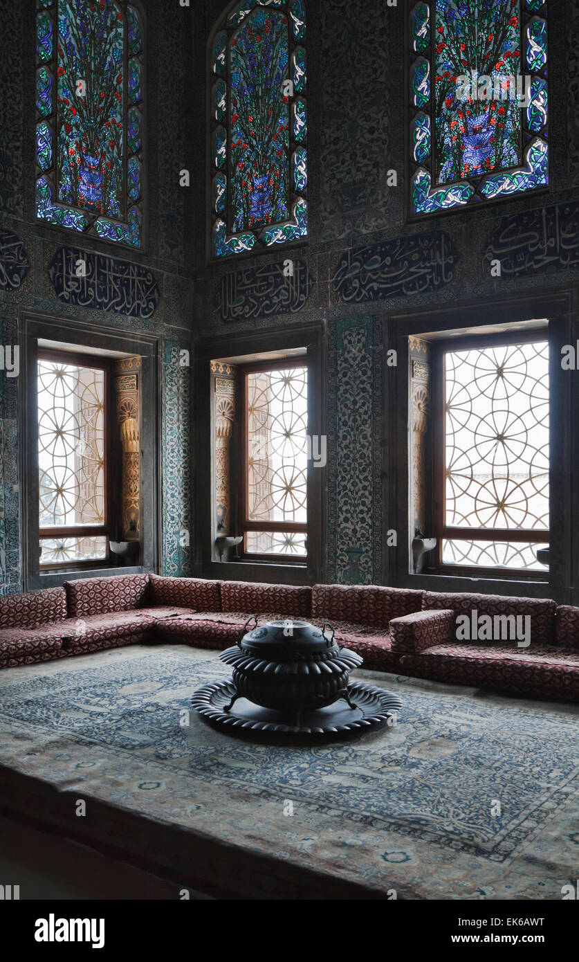 La Turquie, Istanbul, Palais de Topkapi, les appartements du Prince, la Chambre lits jumeaux (Lits jumeaux le kiosque Kiosque se compose de deux chambres privé Banque D'Images