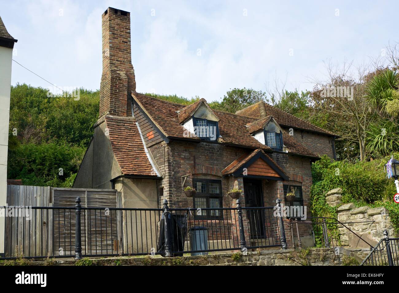 Vieille brique cottage en vieille ville de Hastings. East Sussex. L'Angleterre Banque D'Images