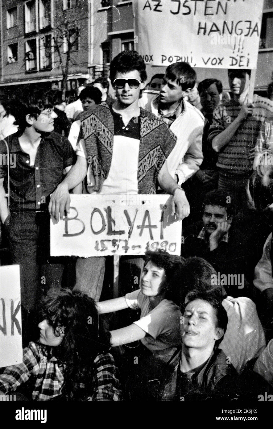 Anti-Hungarian ethniques minoritaires ethniques suite pogrom, 19 et 20 mars 1990, Bucuresti / Marosvasarhely, Transylvanie, Roumanie Banque D'Images