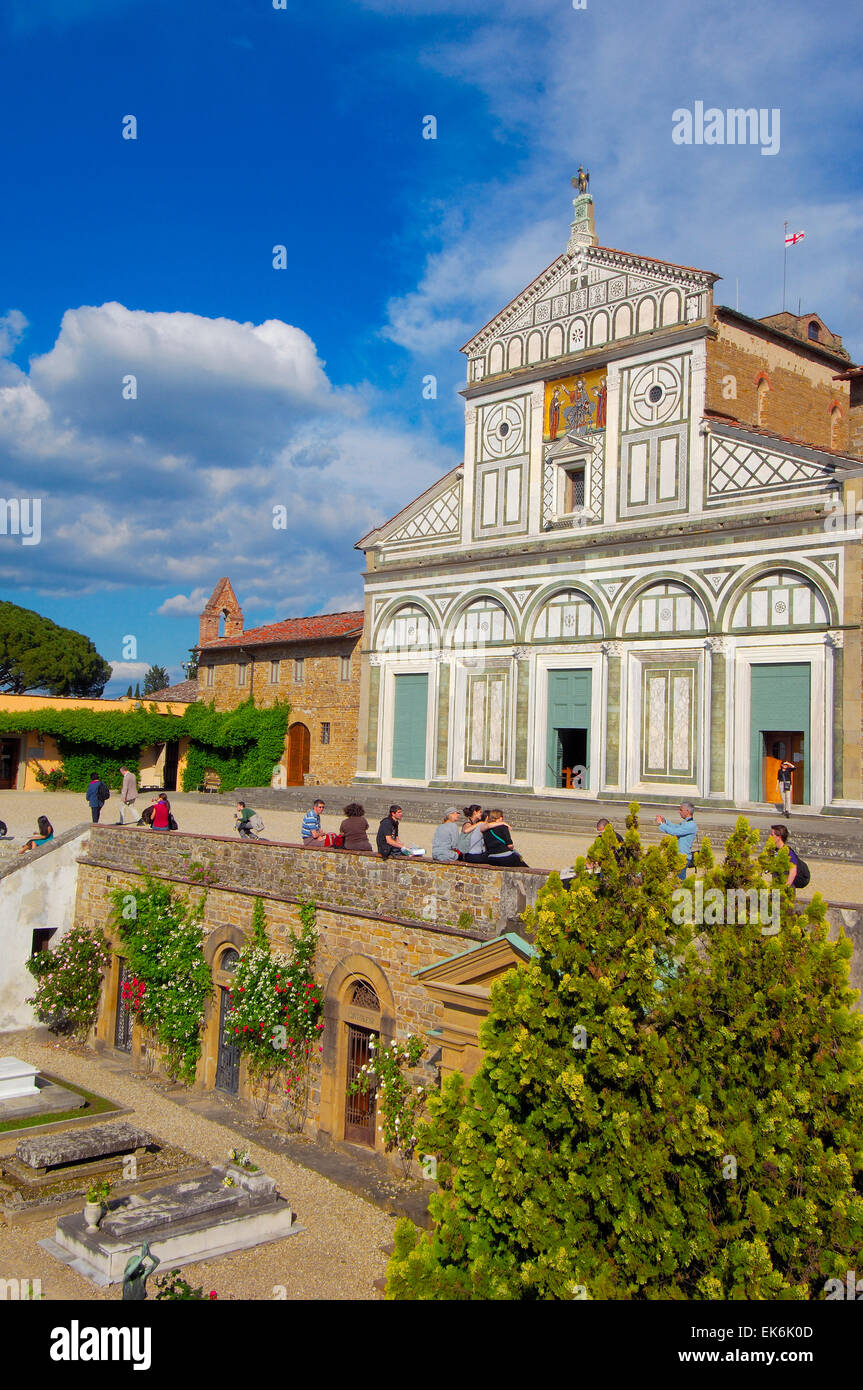 San Miniato al Monte, Florence, église San Miniato al Monte, Toscane. L'Italie. L'Europe Banque D'Images