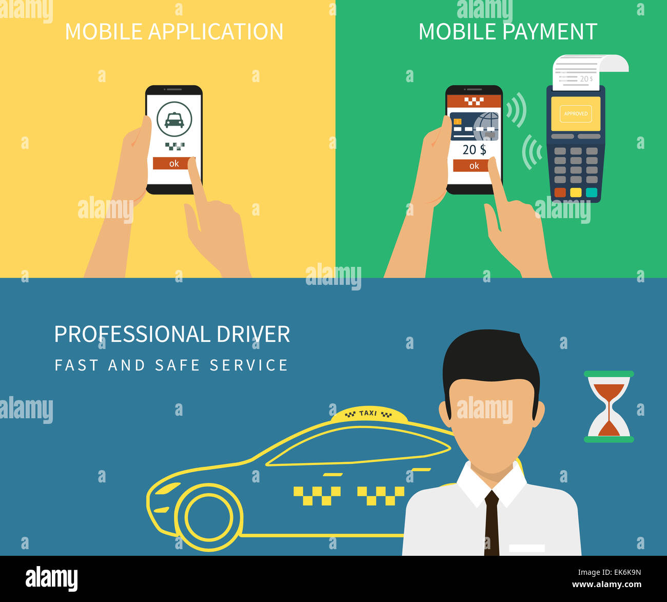 Réservation de taxi Banque D'Images