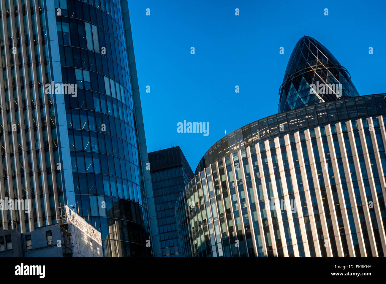 Le Gherkin et l'Édifice Willis, City of London, Londres, Grande-Bretagne Banque D'Images