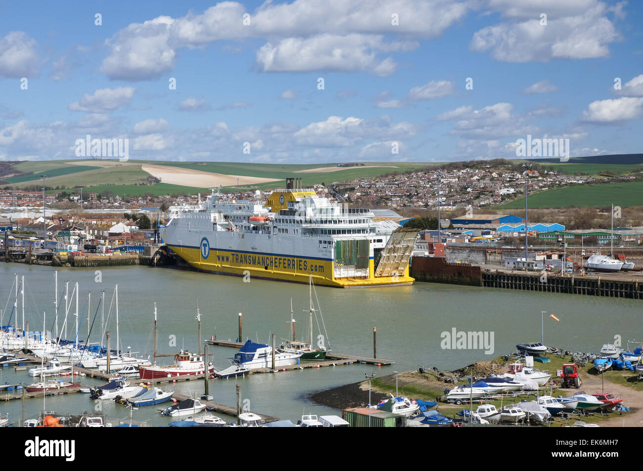 DFDS Seaways ferry au port de Newhaven Ferry à East Sussex Angleterre Royaume-Uni Royaume-Uni Banque D'Images