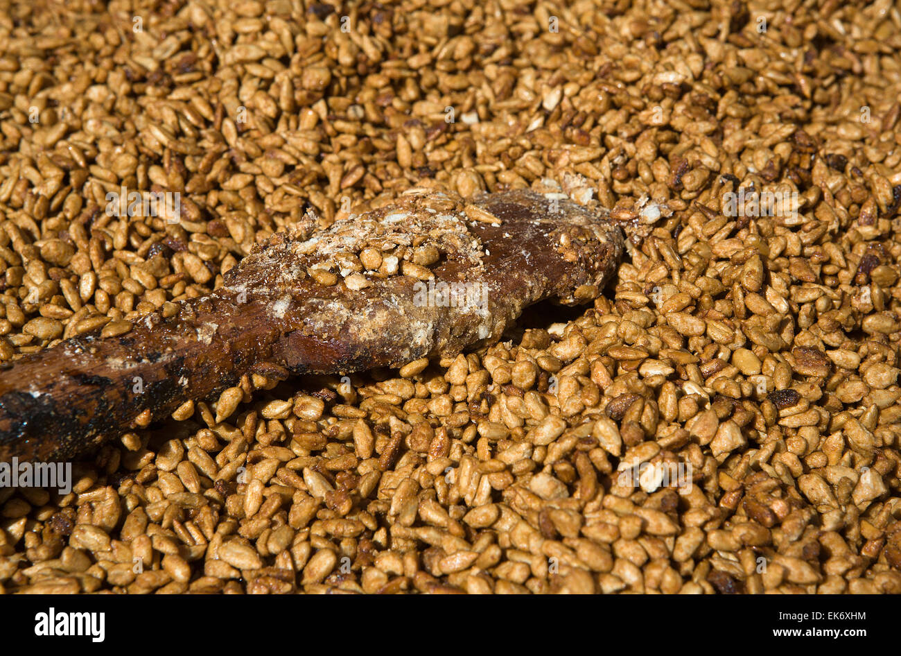 Graines de tournesol enrobées de caramel, Badajoz, Espagne Banque D'Images