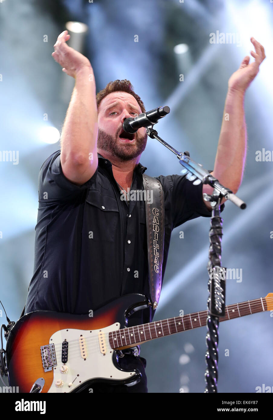 Route 91 Harvest Festival de musique country à MGM Resorts Village - Jour 1 - Performances - Randy Houser avec : Randy Houser Où : Las Vegas, Nevada, United States Quand : 03 Oct 2014 Banque D'Images