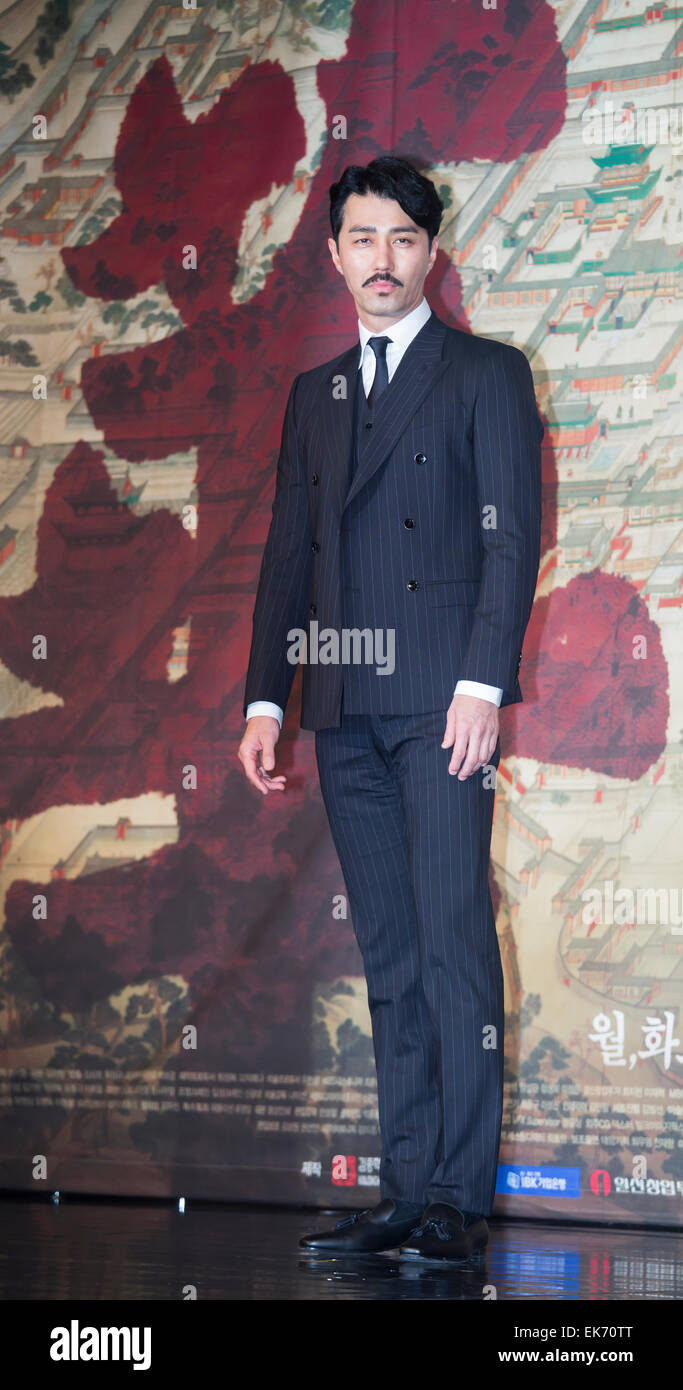 Cha Seung-Won, Apr 07, 2015 : l'acteur sud-coréen Cha Seung-Won assiste à une conférence de presse de la MBC nouveau drame, magnifique politique, à Séoul, en Corée du Sud. © Lee Jae-Won/AFLO/Alamy Live News Banque D'Images