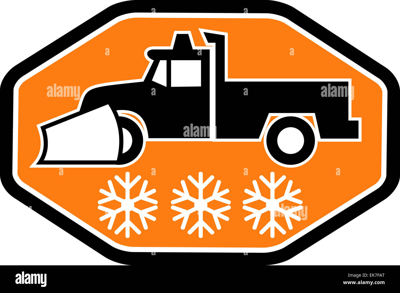 Camion chasse-neige avec snowflake Banque D'Images