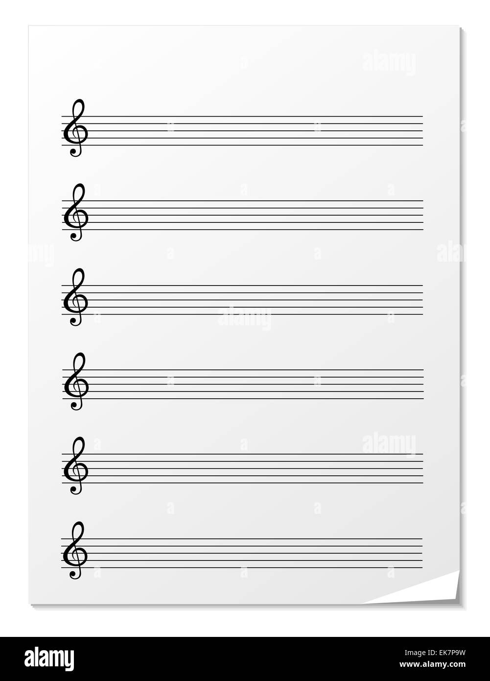 Notez papier pour les notes de musique Banque D'Images