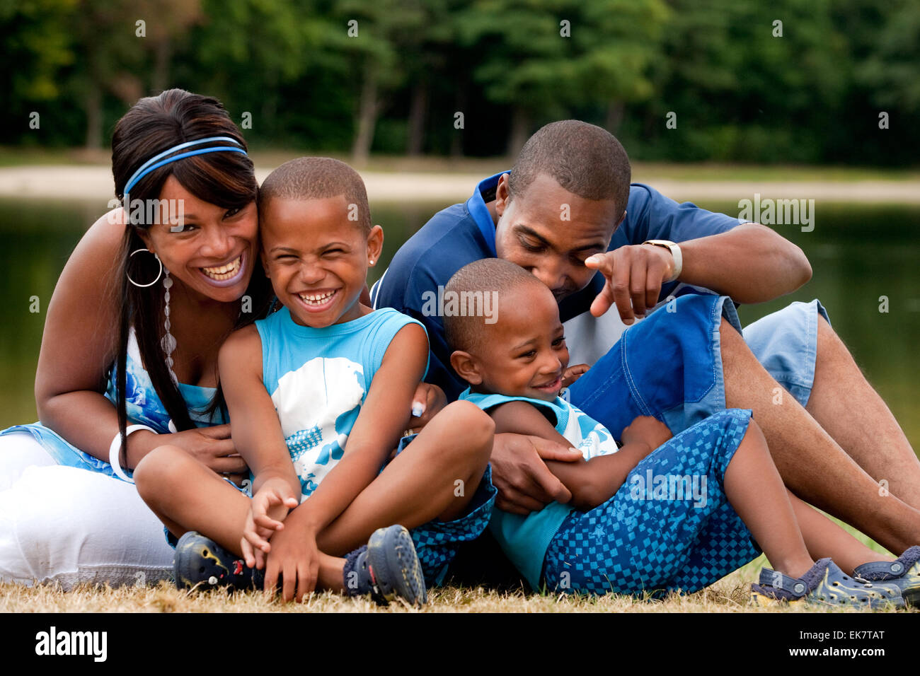 African family having fun Banque D'Images