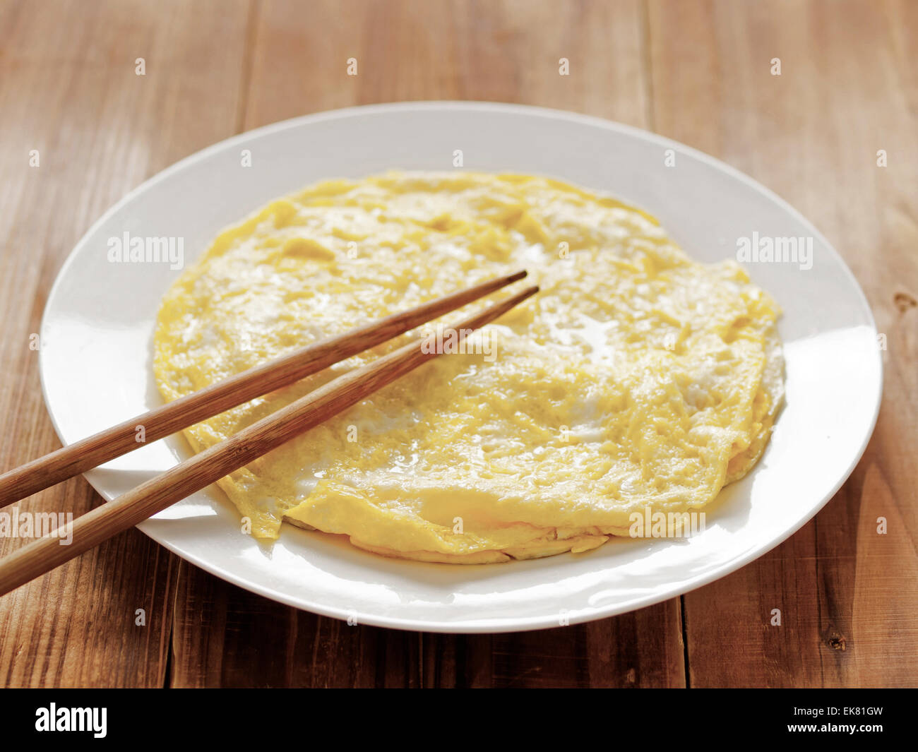 Omelette d'oeufs frits Banque D'Images