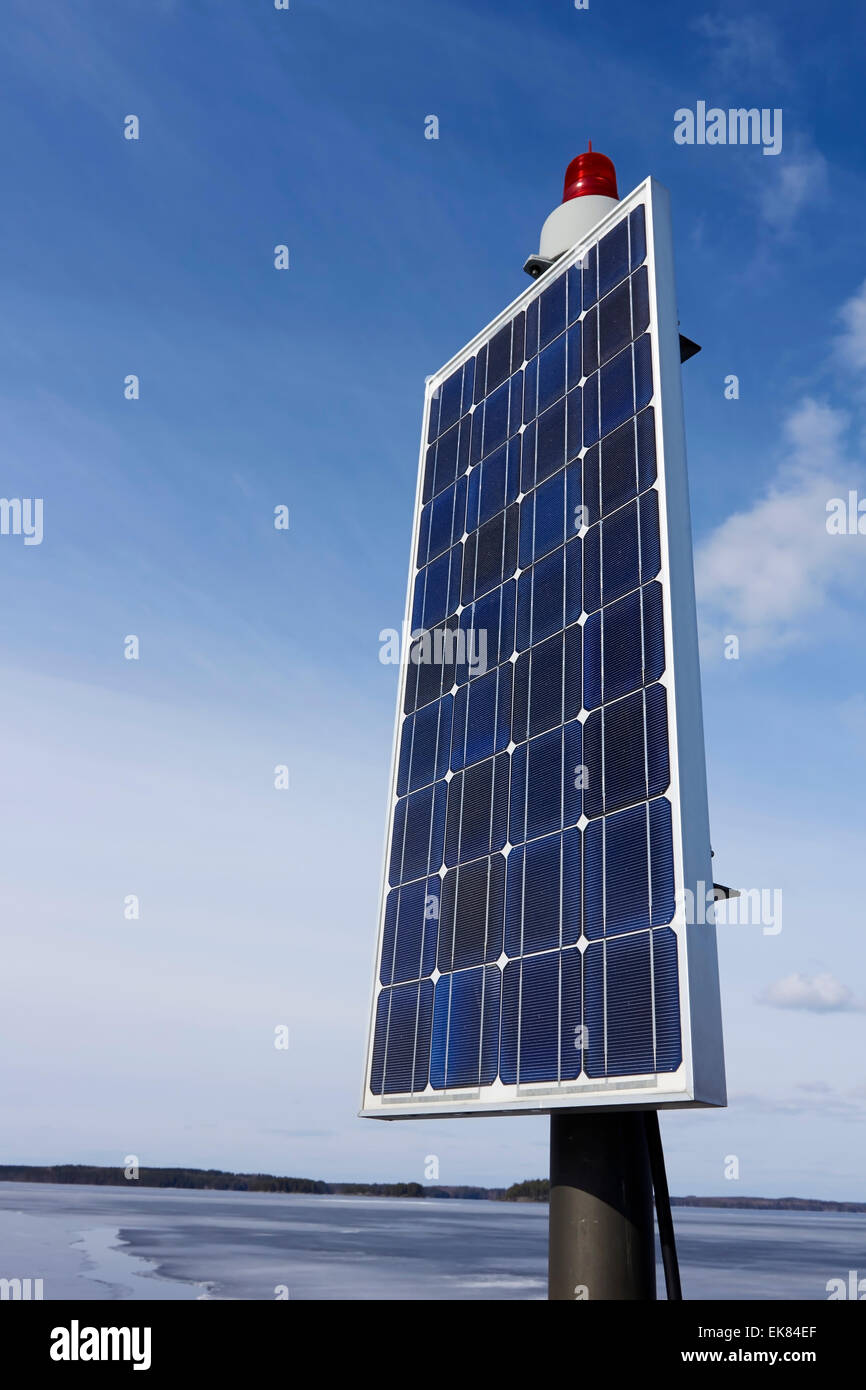 Panneaux solaires pour la production d'électricité, la Finlande Banque D'Images