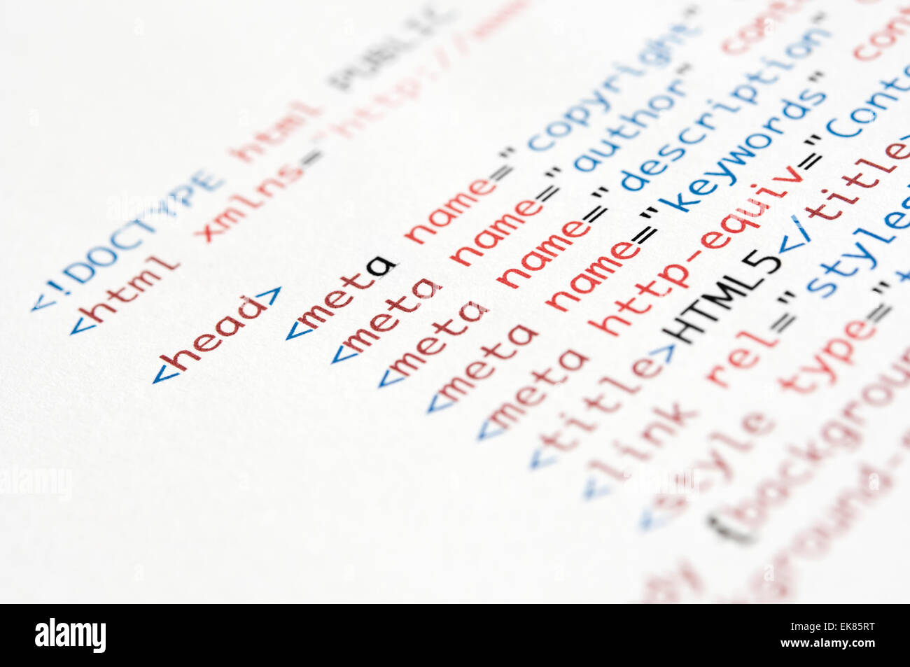 Script HTML Banque D'Images