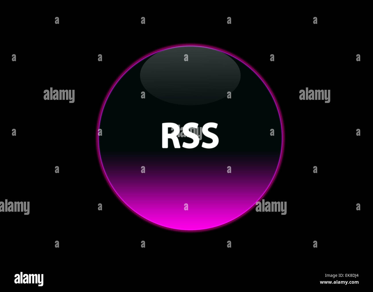 Néon rose buttom rss Banque D'Images
