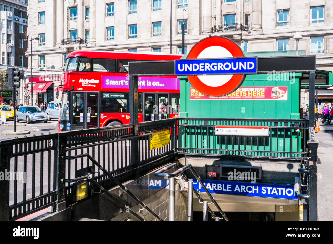 Entrée de la station de métro Marble Arch - Londres Banque D'Images