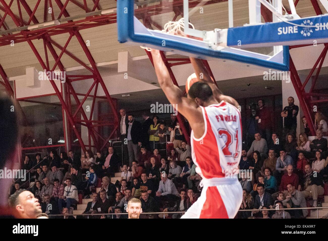 5 avril 2015 : Jermaine Jonte fleurs pendant le All Star Game 2015 entre le Nord et le Sud de l'équipe Équipe ROU ROU à Sala Polivalenta Le Dinamo, Roumanie ROU. Catalin Soare/www.sportaction.ro Banque D'Images