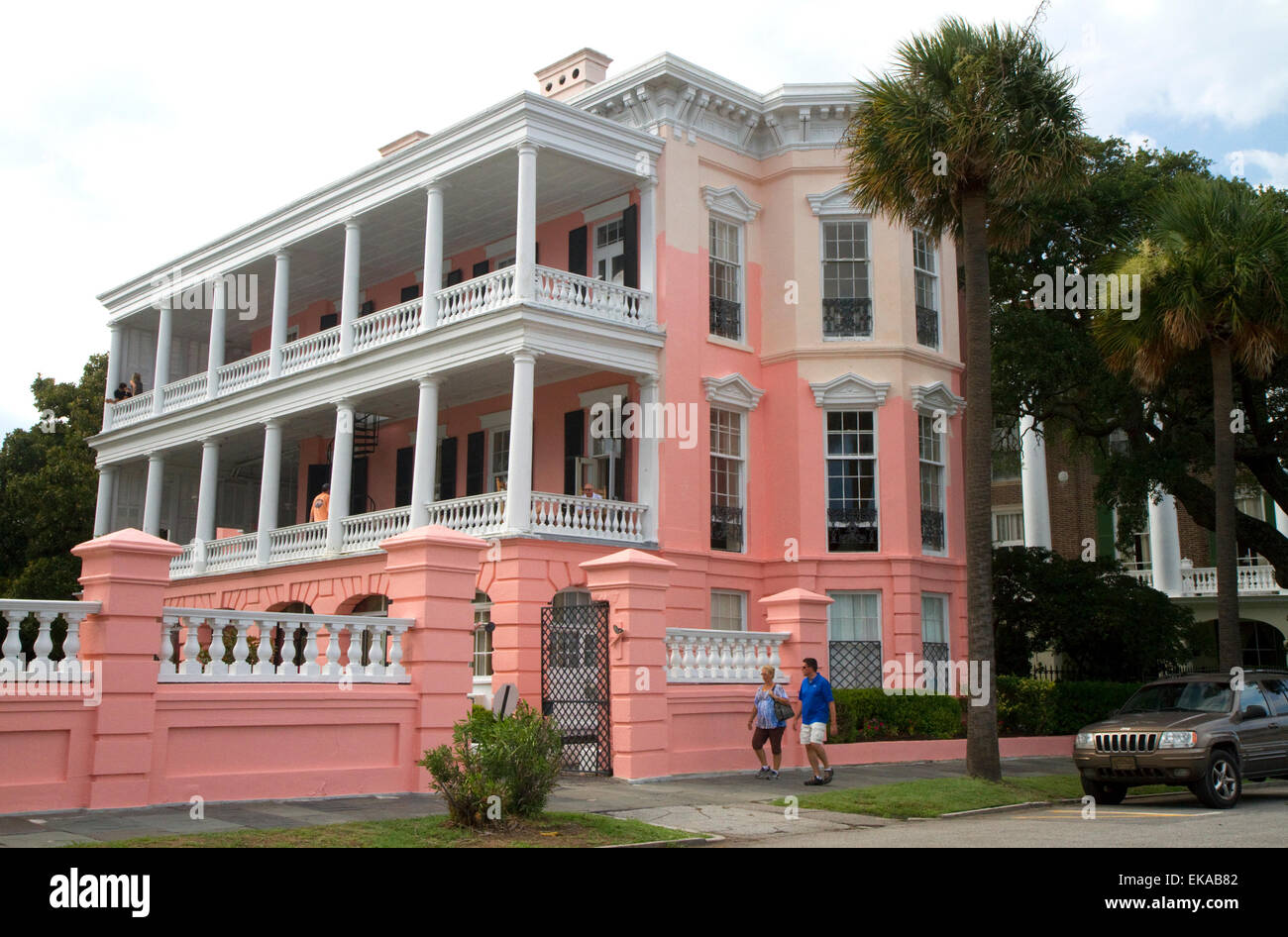 Antebellum mansion à Charleston, Caroline du Sud, USA. Banque D'Images