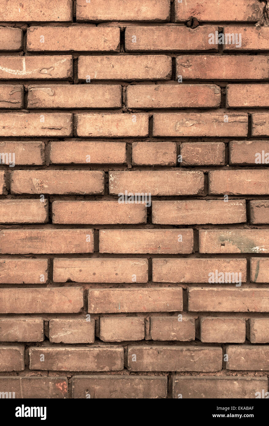 Arrière-plan de la texture du mur de brique de couleur brique. Banque D'Images