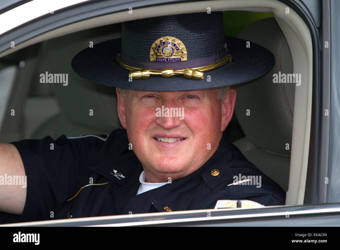 Agent de police d'état de l'Idaho, le Colonel Ralph Powell dans la région de Boise, Idaho, USA. Banque D'Images