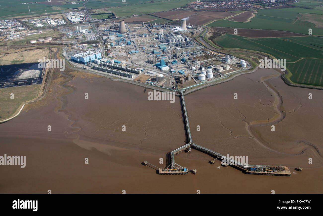 Vue aérienne de sel fin BP Chemical Works près de Hedon, Hull, Royaume-Uni Banque D'Images