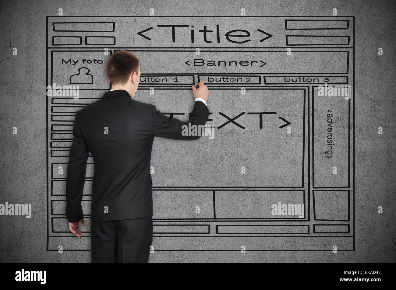 La définition du modèle d'affaires site sur mur de béton Banque D'Images