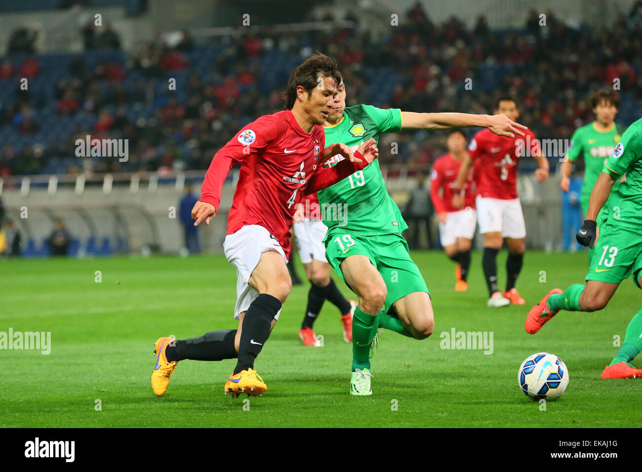 Saitama, Japon. 8Th apr 2015. Daisuke Nasu (REDS) Football/soccer : AFC Champions League 2015 match du groupe G entre Urawa Reds 1-1 Beijing Guoan à Saitama Stadium 2002 à Saitama, Japon . © YUTAKA/AFLO SPORT/Alamy Live News Banque D'Images