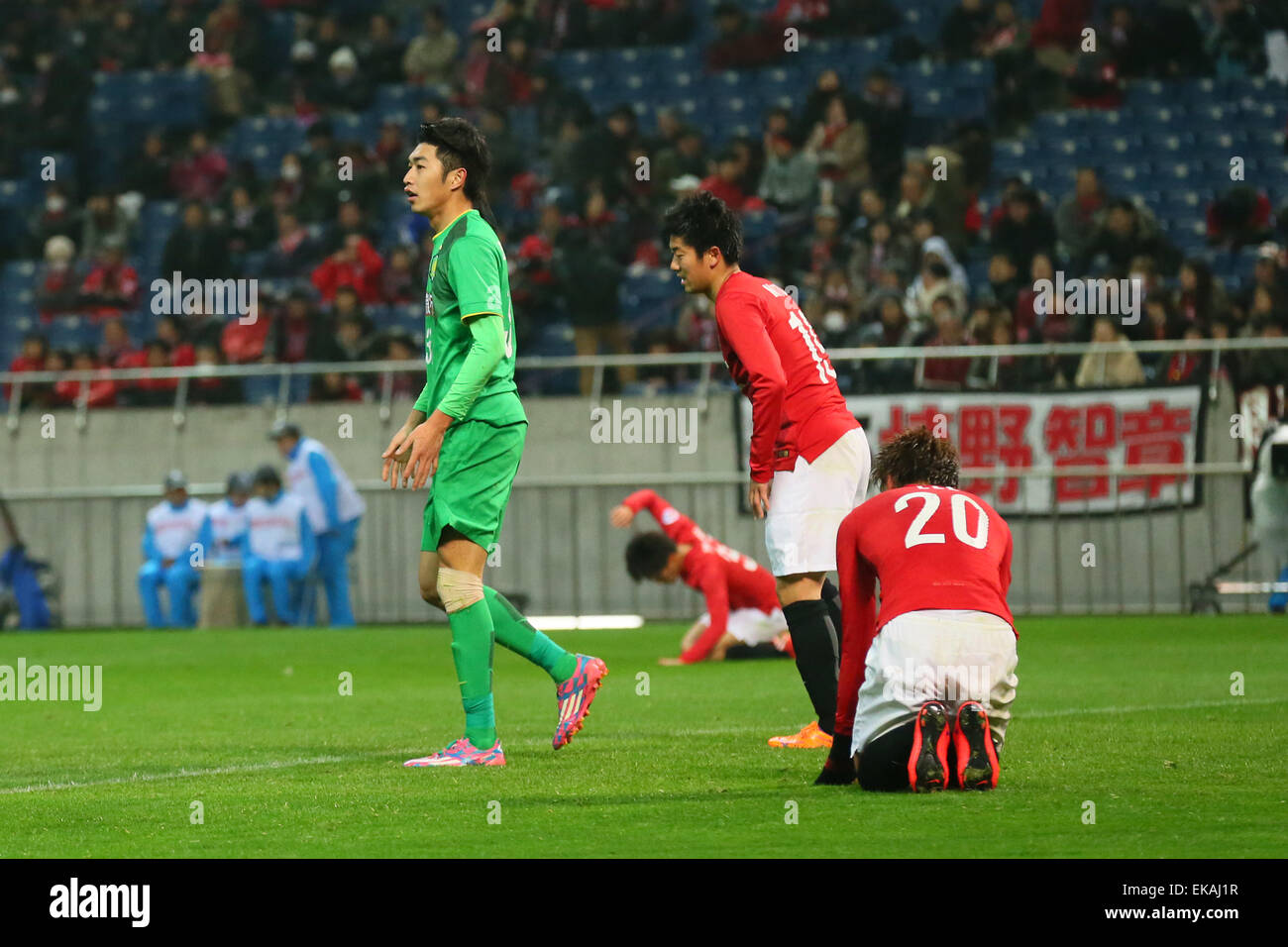 Saitama, Japon. 8Th apr 2015. Urawa Red Diamonds (REDS) Groupe de l'équipe de football/Football : Ligue des Champions de l'AFC 2015 match du groupe G entre Urawa Reds 1-1 Beijing Guoan à Saitama Stadium 2002 à Saitama, Japon . © YUTAKA/AFLO SPORT/Alamy Live News Banque D'Images