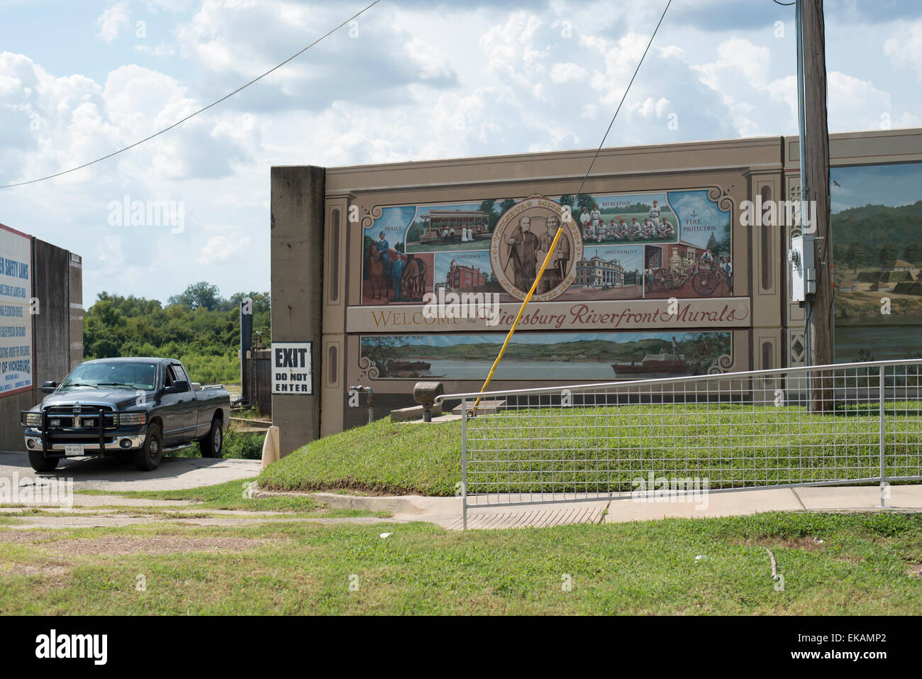 ,Vicksburg Vicksburg Mississippi Riverfront murals Banque D'Images