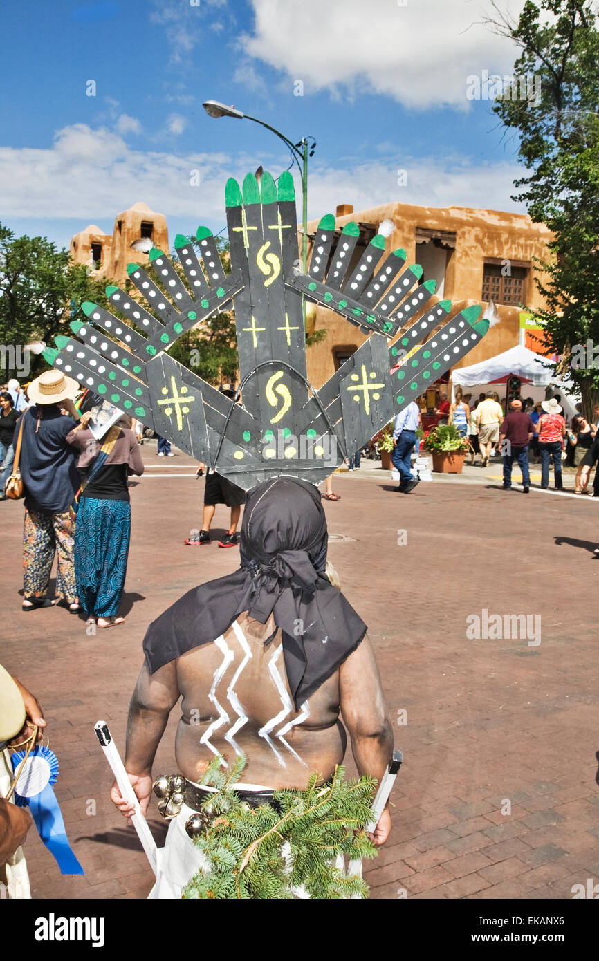 La 90e édition annuelle de Santa Fe Marché indien a eu lieu sur la plaza en août et est le plus grand événement d'art américain dans le monde Banque D'Images
