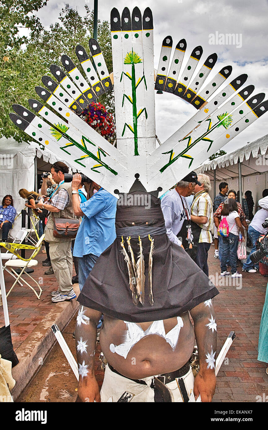 La 90e édition annuelle de Santa Fe Marché indien a eu lieu sur la plaza en août, Nouveau Mexique, et est le plus grand événement d'art américain Banque D'Images