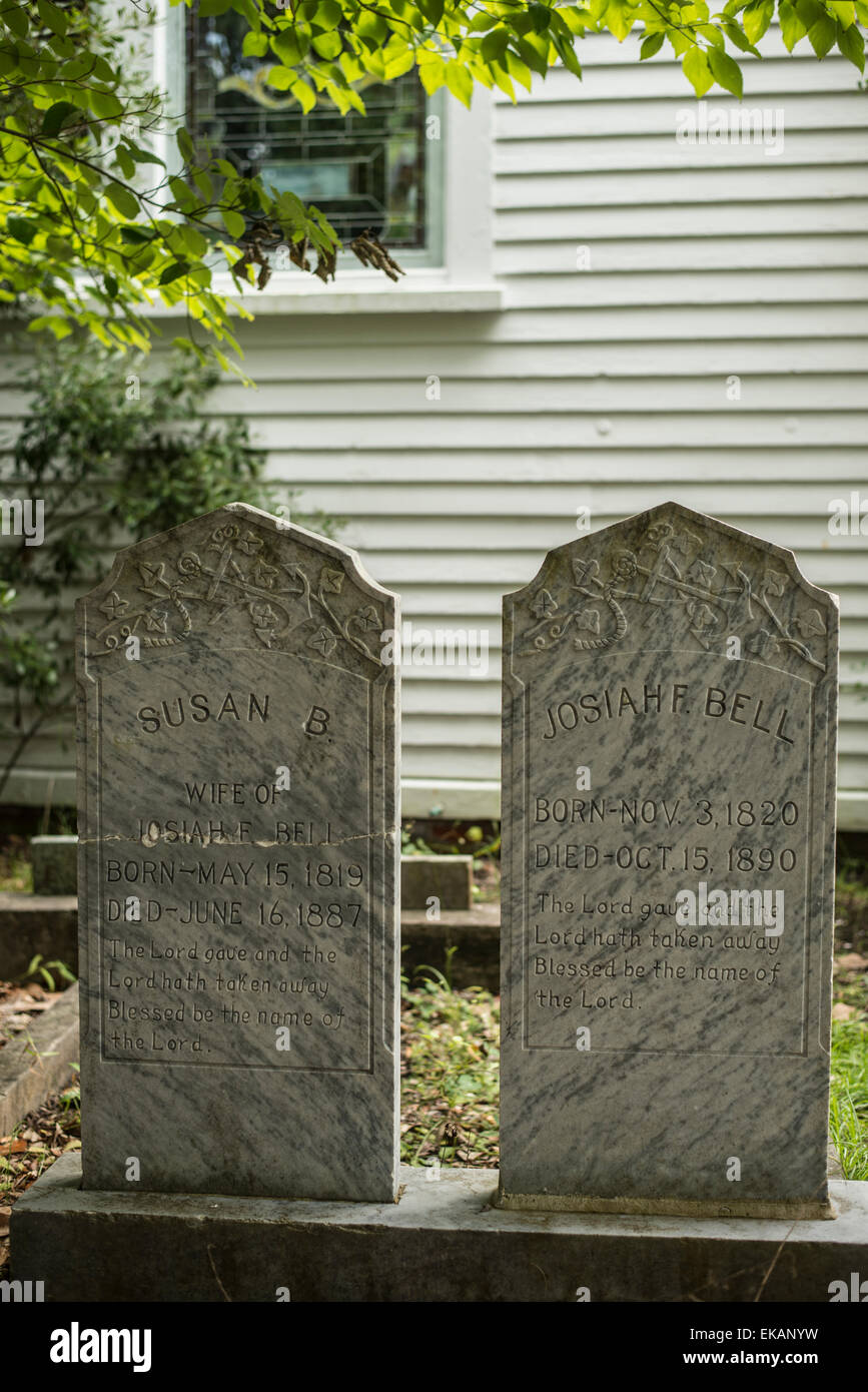 Pierres tombales dans l'ancien cimetière "cimetière de la guerre civile américaine à l'ère1900's Banque D'Images