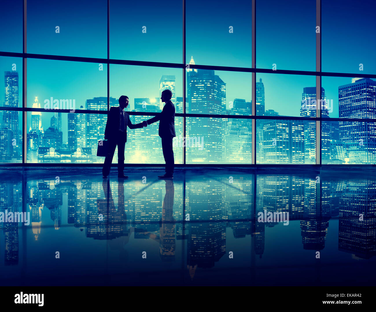 Poignée de gens d'affaires Silhouette Concept Banque D'Images