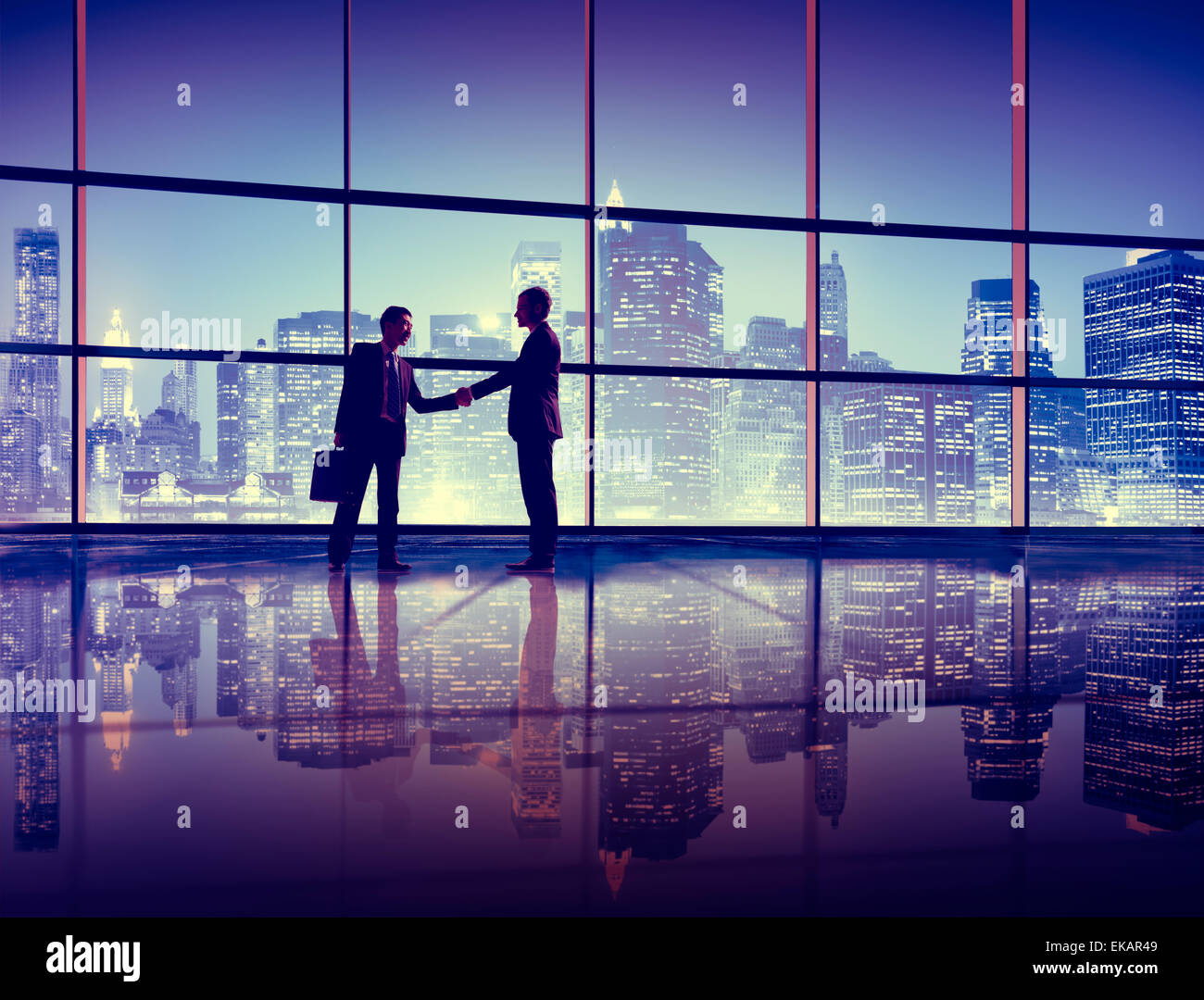 Poignée de gens d'affaires Silhouette Concept Banque D'Images