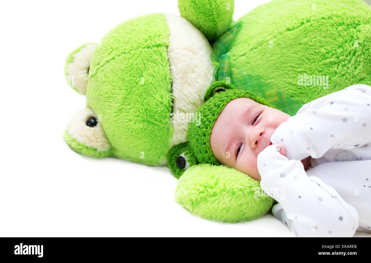 Et bébé jouet grenouille Banque D'Images