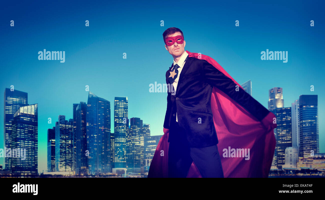 Superhero Businessman Concept New York Banque D'Images