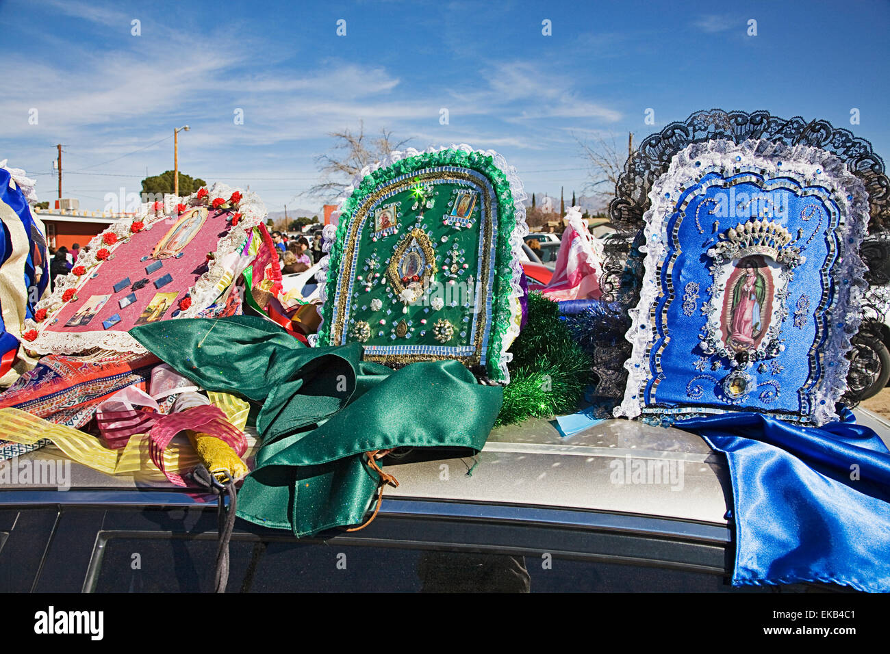 Chaque 10 décembre -12 le village de Tortugas près de Las Cruces au Nouveau Mexique célèbre la Vierge de Guadalupe Fête Banque D'Images