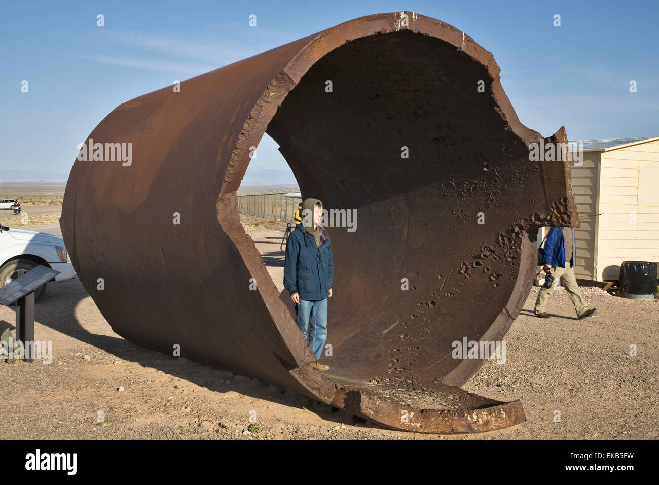 Une épaisse enveloppe de fer surnommé Jumbo a été créé pour contenir tout le plutonium qui peuvent être dispersés dans le désert Banque D'Images